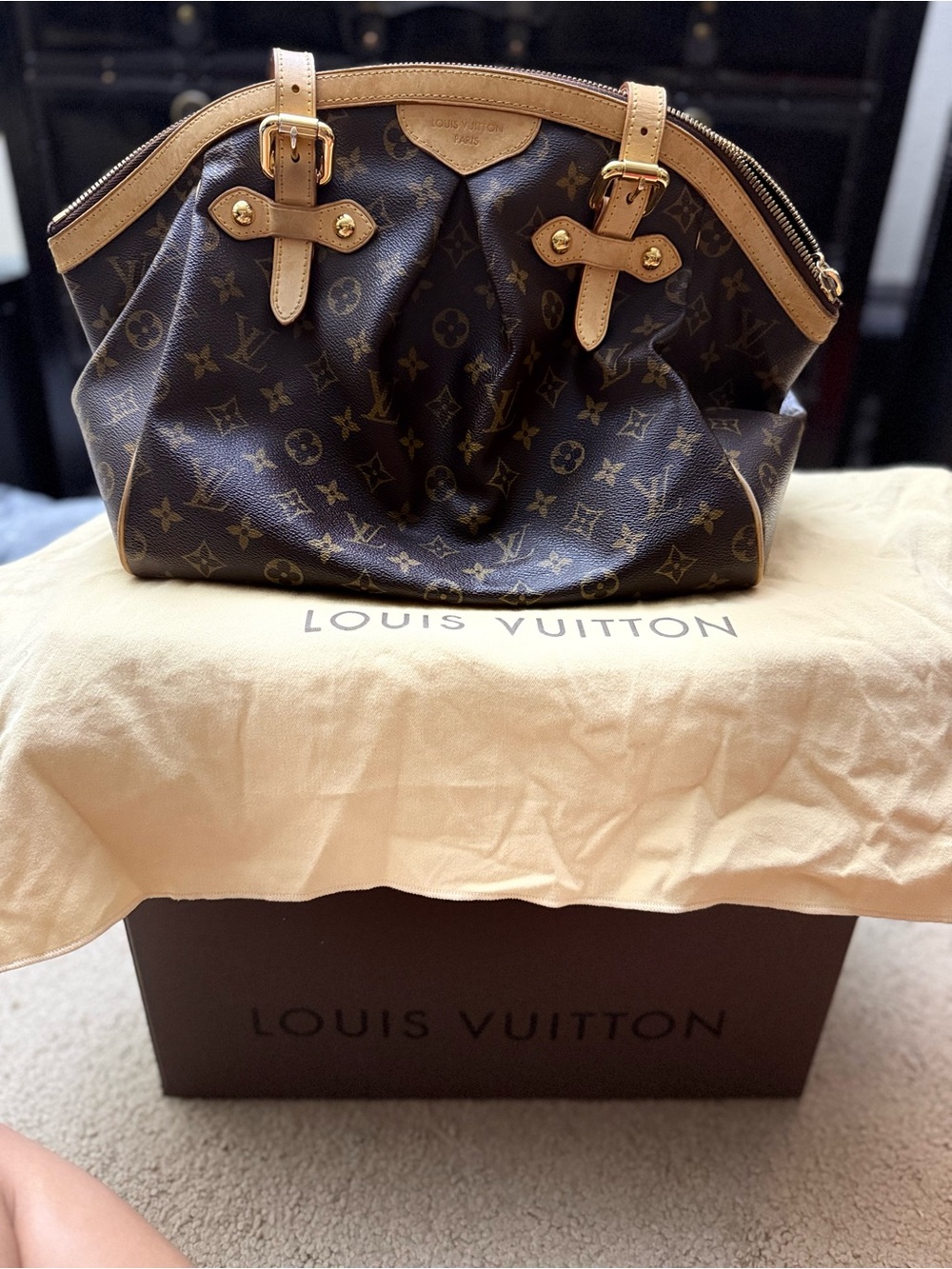 Louis Vuitton Monogram Canvas Hobo with Natural Leather Trim